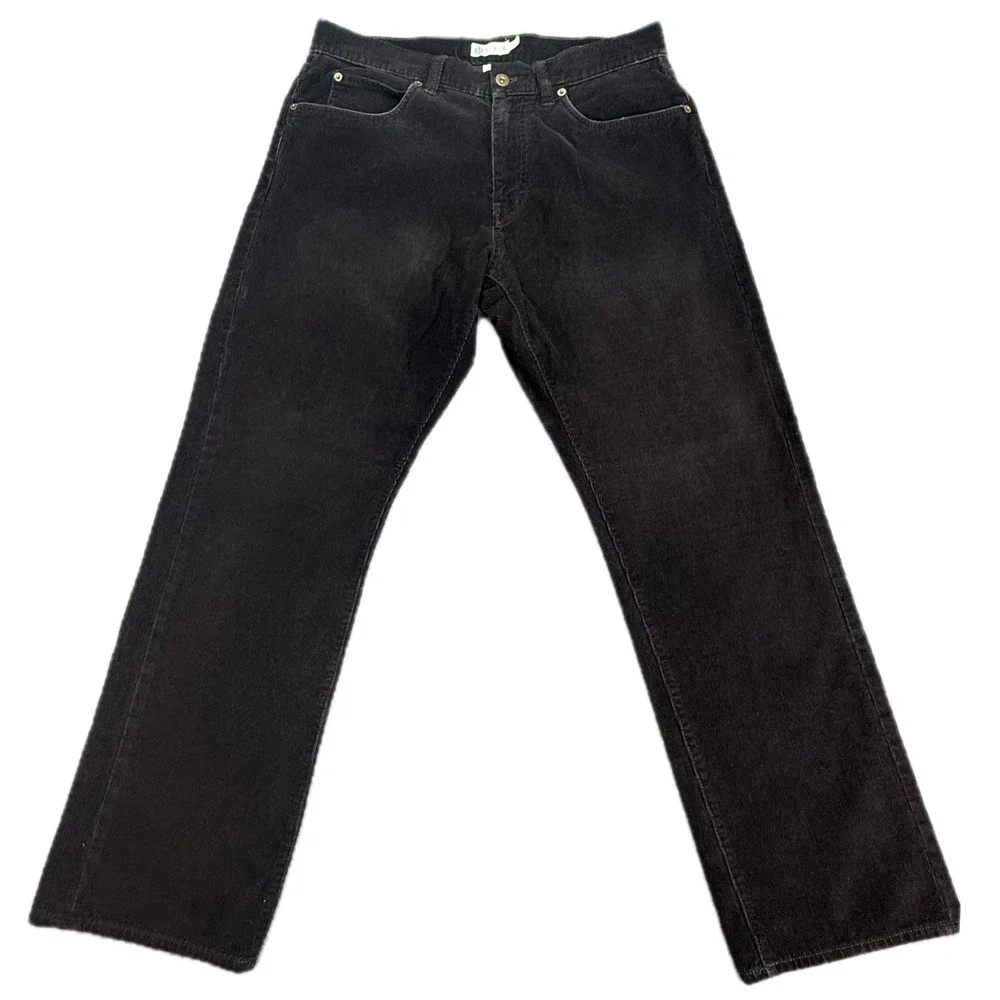 J.Crew Corduroy Pants Mens 33x30 Black Straight Leg 100% Cotton 4038